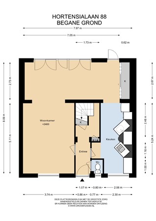 Floorplan - Hortensialaan 88, 1431 VD Aalsmeer